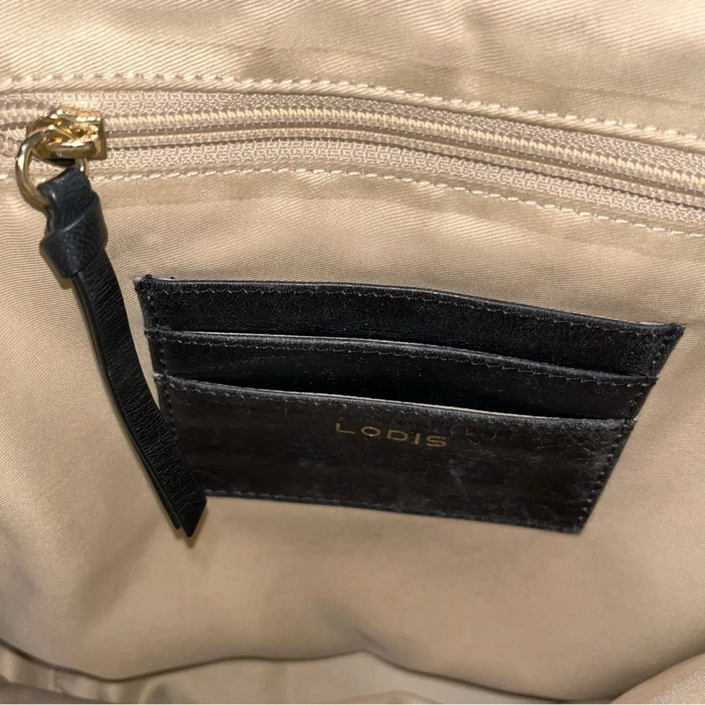 Lodis Black Leather Kai Purse Backpack Bag